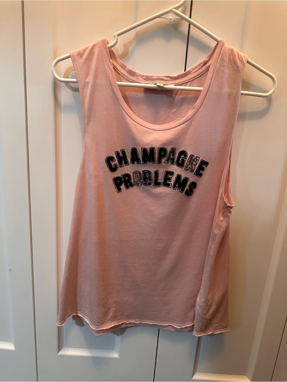 Express Pink "Champagne Problems" Graphic Tank